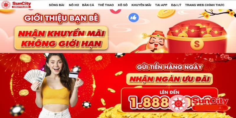 Khuyến mãi Suncity giới thiệu bạn bè