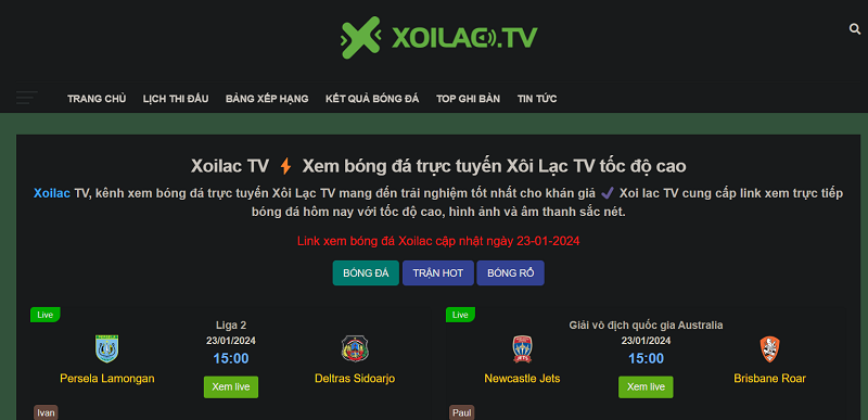 Theo dõi bóng đá hoàn toàn miễn phí trên kênh Xoilac TV